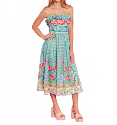 Alden Adair Catherine Midi Dress In Chateau In Blue