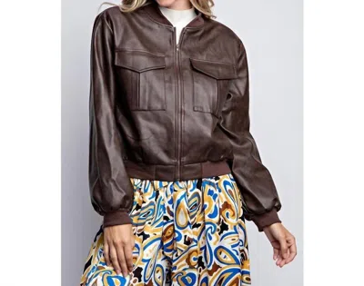 Llove Take Flight Jacket In Chocolate