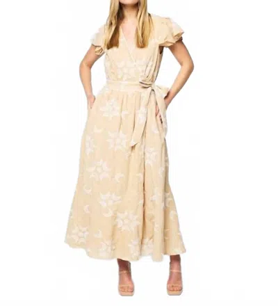 Ciebon Evelyn Maxi Dress In Beige/white In Neutral