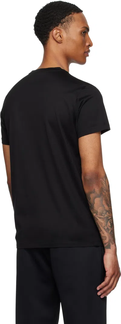 Moncler Double Logo Patch Cotton T-shirt Clothing In Black