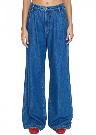 Pistola Victoria High Waist Wide Leg Jeans In Blue