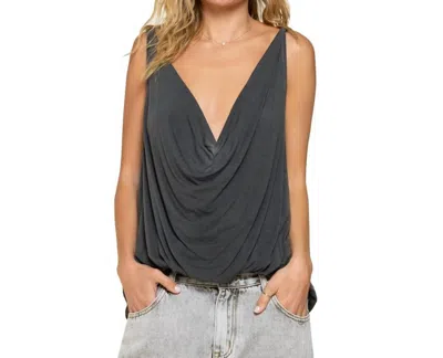 Urban X Drapey Tank Top In Charcoal