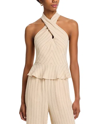 Steve Madden Kosta Peplum Halter Top In Neutral