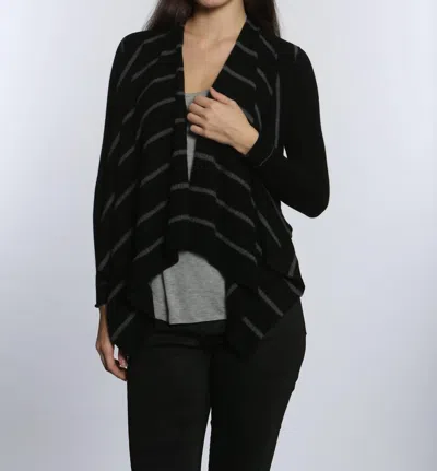 Label+thread Women's Luxe Cover Up Cardigan In Black/charcoal In Animal Print