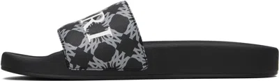 Amiri Black Ma Quad Canvas Pool Slides