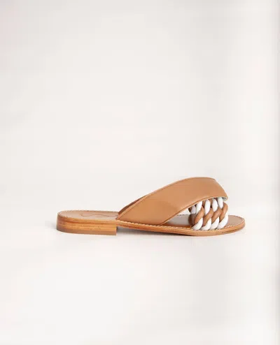 Santa Ynez General Calzada Twist Slide In Tan/white