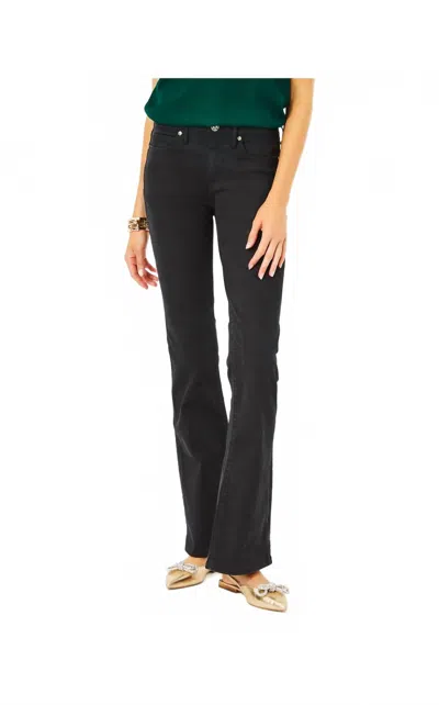 Lilly Pulitzer South Ocean High Rise Boot Cut Jeans In Onyx In Black