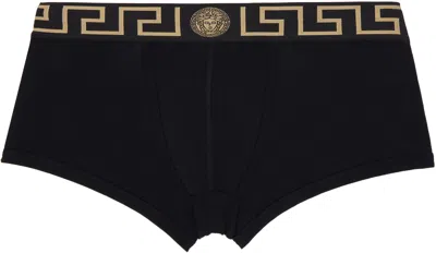 Versace Two-pack Black Greca Border Boxer Briefs In Black