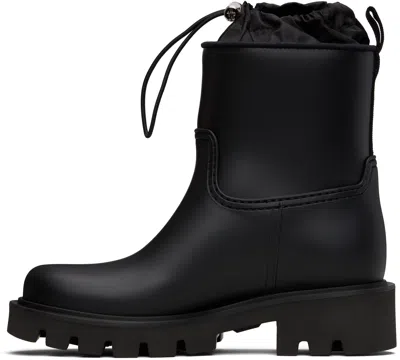 Moncler Black Kickstream Rain Boots