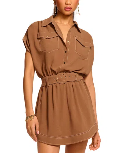 Ramy Brook Stitch Bees Belted Minidress In Brown