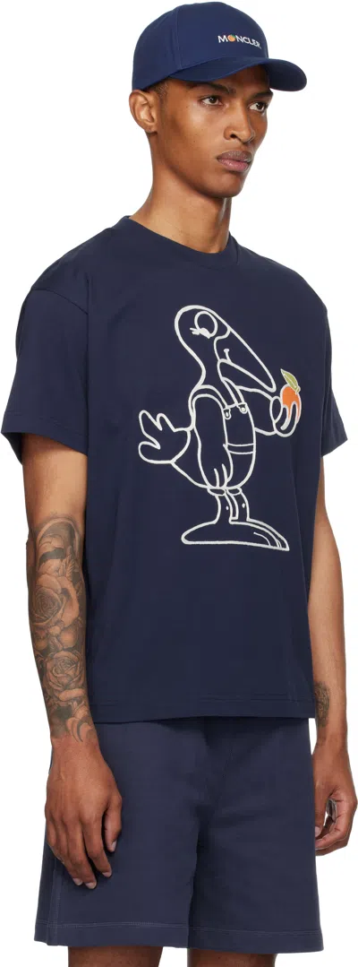 Moncler Genius Moncler X Gilga Farm Navy Short Sleeve T-shirt In Blue