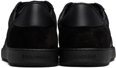 Ferragamo Black Signature Low-top Sneakers In Black