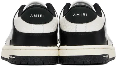 Amiri Skel Top Low White And Black Sneakers With Skeleton Patch In Leather Man In White