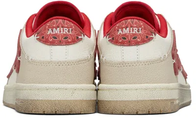 Amiri Leather Bandana Skel Sneakers With Contrast Panels In Neutral