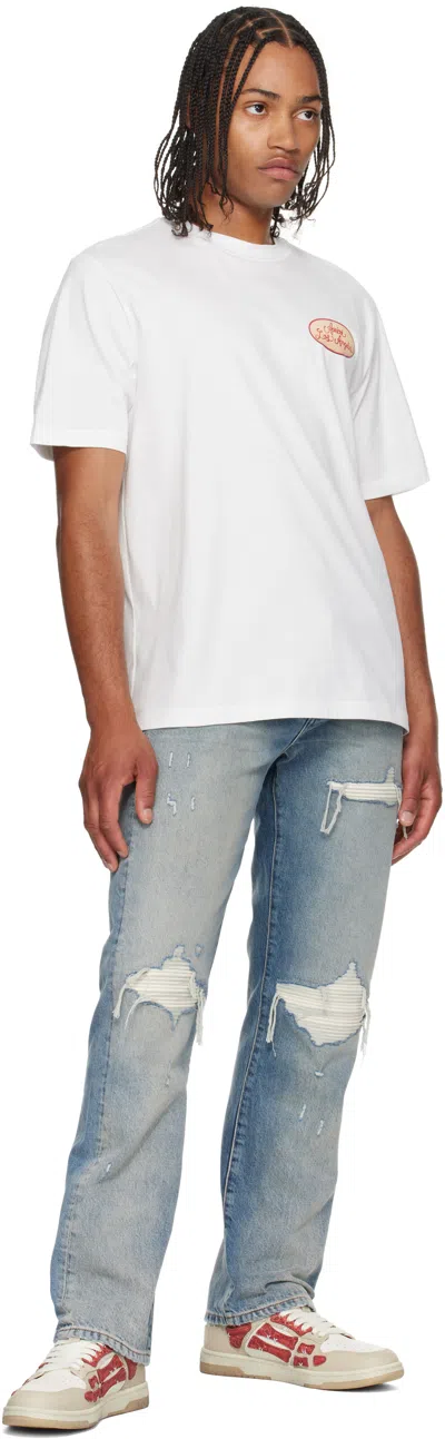 Amiri Leather Bandana Skel Sneakers With Contrast Panels In Neutral