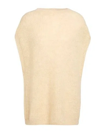 Masscob Woman Sweater Sand Size M Mohair Wool, Polyamide, Merino Wool In Pattern