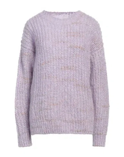 Masscob Woman Sweater Lilac Size L Mohair Wool, Polyamide, Virgin Wool, Cotton In Purple