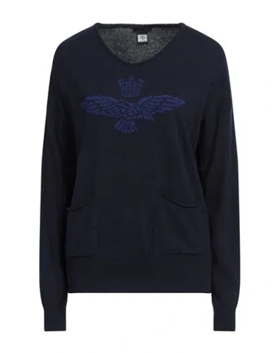 Aeronautica Militare Woman Sweater Midnight Blue Size L Viscose, Wool, Polyamide, Cashmere In Blue