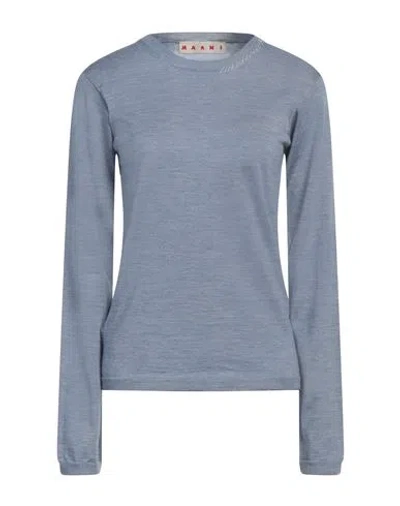 Marni Woman Sweater Pastel Blue Size 4 Virgin Wool, Silk In Blue