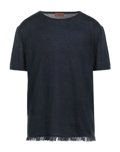 Alanui Linen Crew-neck T-shirt With Frayed Hem In Black