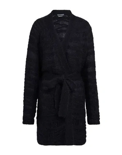 Alberta Ferretti Woman Cardigan Black Size 8 Mohair Wool, Polyamide, Virgin Wool In Black