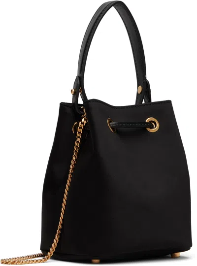 Versace Black 'la Medusa' Satin Mini Bucket Bag