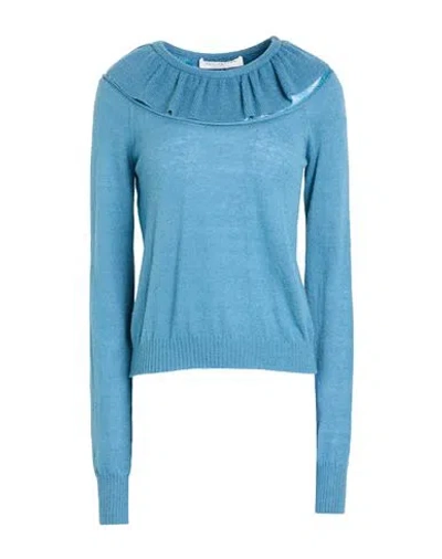 Philosophy Di Lorenzo Serafini Woman Sweater Slate Blue Size 4 Polyamide, Alpaca Wool, Wool In Blue
