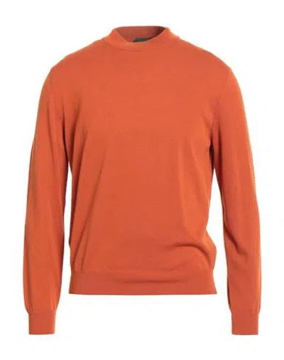 Zanone By Slowear Man Sweater Rust Size 42 Cotton In Orange