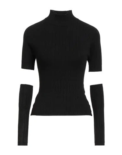 Hinnominate Woman Turtleneck Black Size S Viscose, Polyester, Polyamide In Black