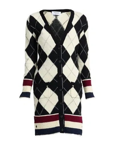 Thom Browne Woman Cardigan Cream Size 10 Wool In Black