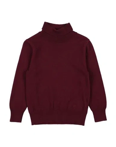 Paolo Pecora Toddler Boy Turtleneck Plum Size 4 Viscose, Nylon, Cotton, Wool, Cashmere In Burgundy