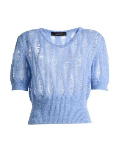 Federica Tosi Woman Sweater Light Blue Size 4 Mohair Wool, Polyamide, Wool In Blue