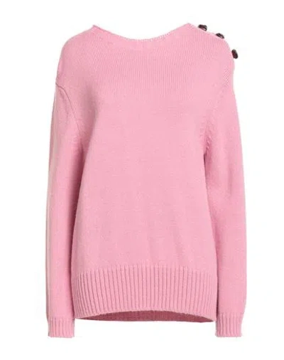 Alysi Woman Sweater Pink Size M Acrylic, Alpaca Wool, Merino Wool In Pink