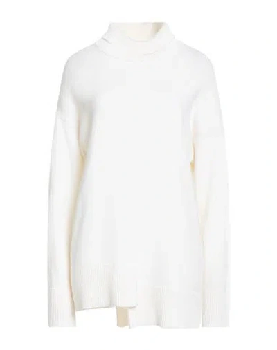 Alpha Studio Woman Turtleneck Ivory Size 10 Wool, Viscose, Polyamide, Cashmere In White