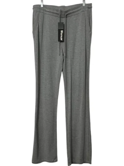 Renuar Women's Wide Leg Track Pants In Heather Grey In Gray