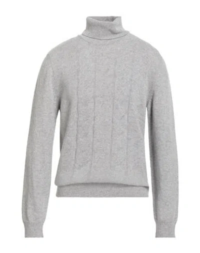 Irish Crone Man Turtleneck Light Grey Size L Wool In Gray
