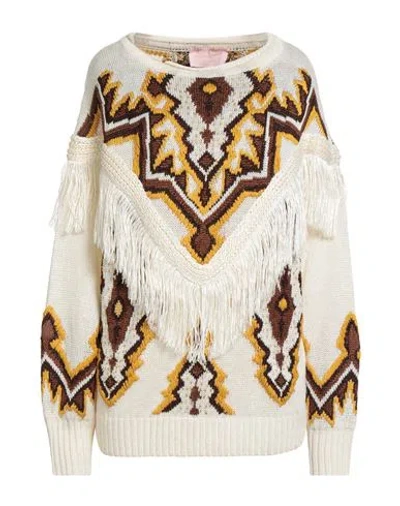 Luisa Spagnoli Woman Sweater Ivory Size Onesize Linen, Viscose In Neutral