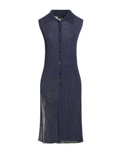 Luisa Spagnoli Woman Cardigan Navy Size Xl Viscose In Blue
