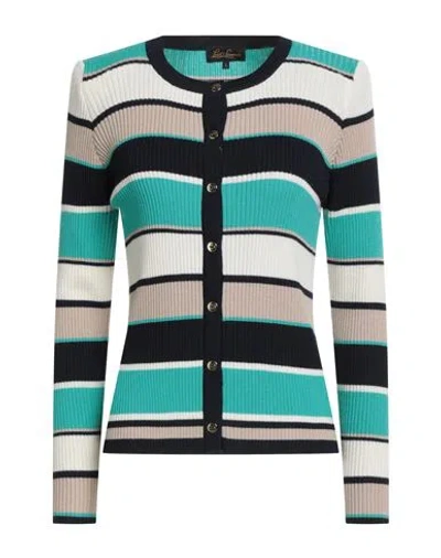 Luisa Spagnoli Woman Cardigan Turquoise Size L Virgin Wool In Multi