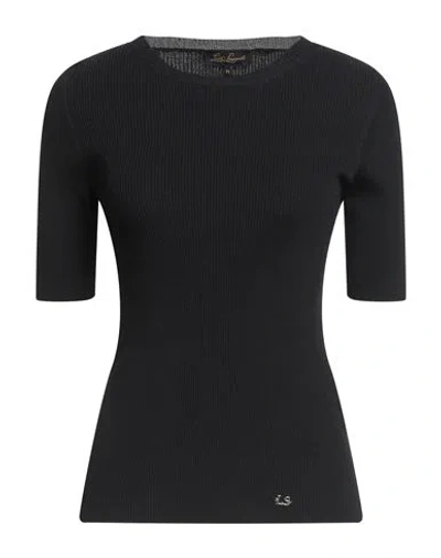 Luisa Spagnoli Woman Sweater Black Size Xl Viscose, Polyamide In Black