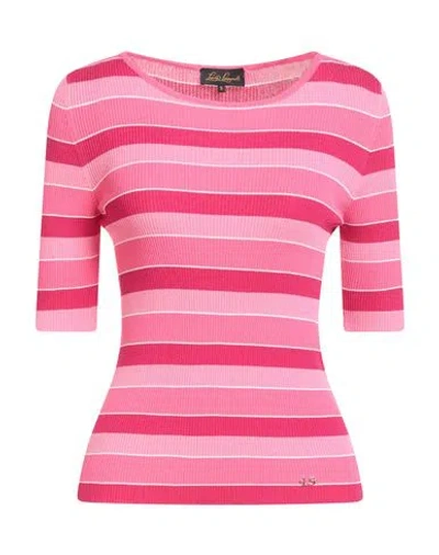 Luisa Spagnoli Woman Sweater Fuchsia Size L Viscose, Polyamide In Pink