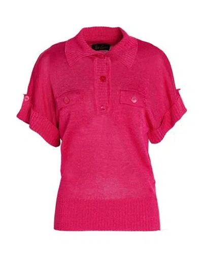 Luisa Spagnoli Woman Sweater Fuchsia Size Xl Linen, Viscose, Polyamide In Red