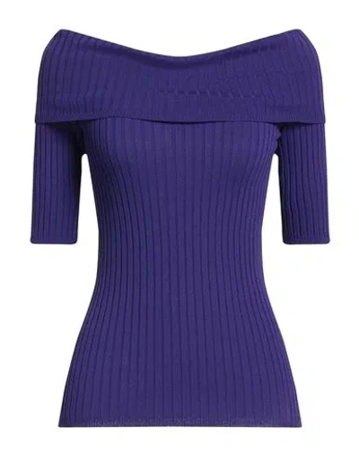 Luisa Spagnoli Woman Sweater Purple Size L Viscose, Polyamide In Blue