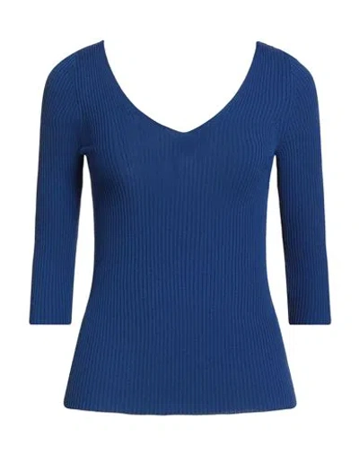 Luisa Spagnoli Woman Sweater Blue Size L Viscose, Polyamide In Blue