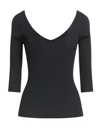 Luisa Spagnoli Woman Sweater Black Size L Viscose, Polyamide In Black
