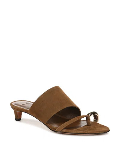 Vince Suzie Suede Kitten-heel Sandals In Brown