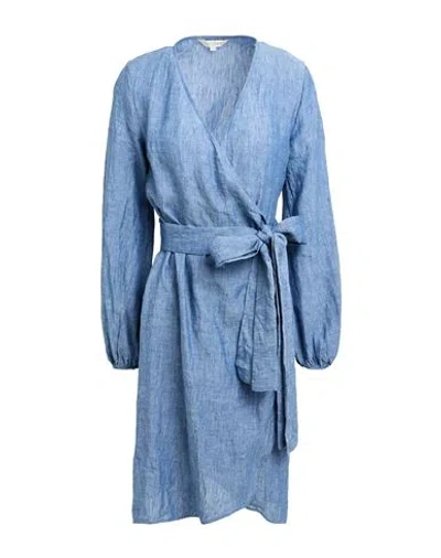 Brian Dales Woman Mini Dress Blue Size 8 Linen In Blue
