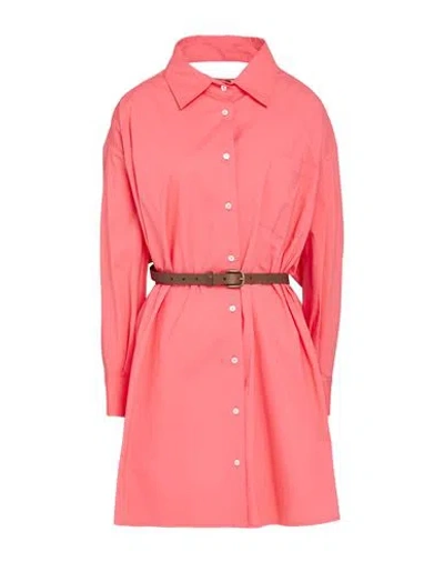 Anna Molinari Woman Shirt Coral Size 4 Cotton, Elastane In Pink
