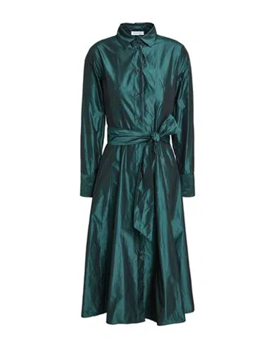 Rosso35 Woman Midi Dress Dark Green Size 2 Polyester In Green