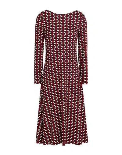 Siyu Woman Midi Dress Brick Size 10 Viscose, Elastane In Burgundy